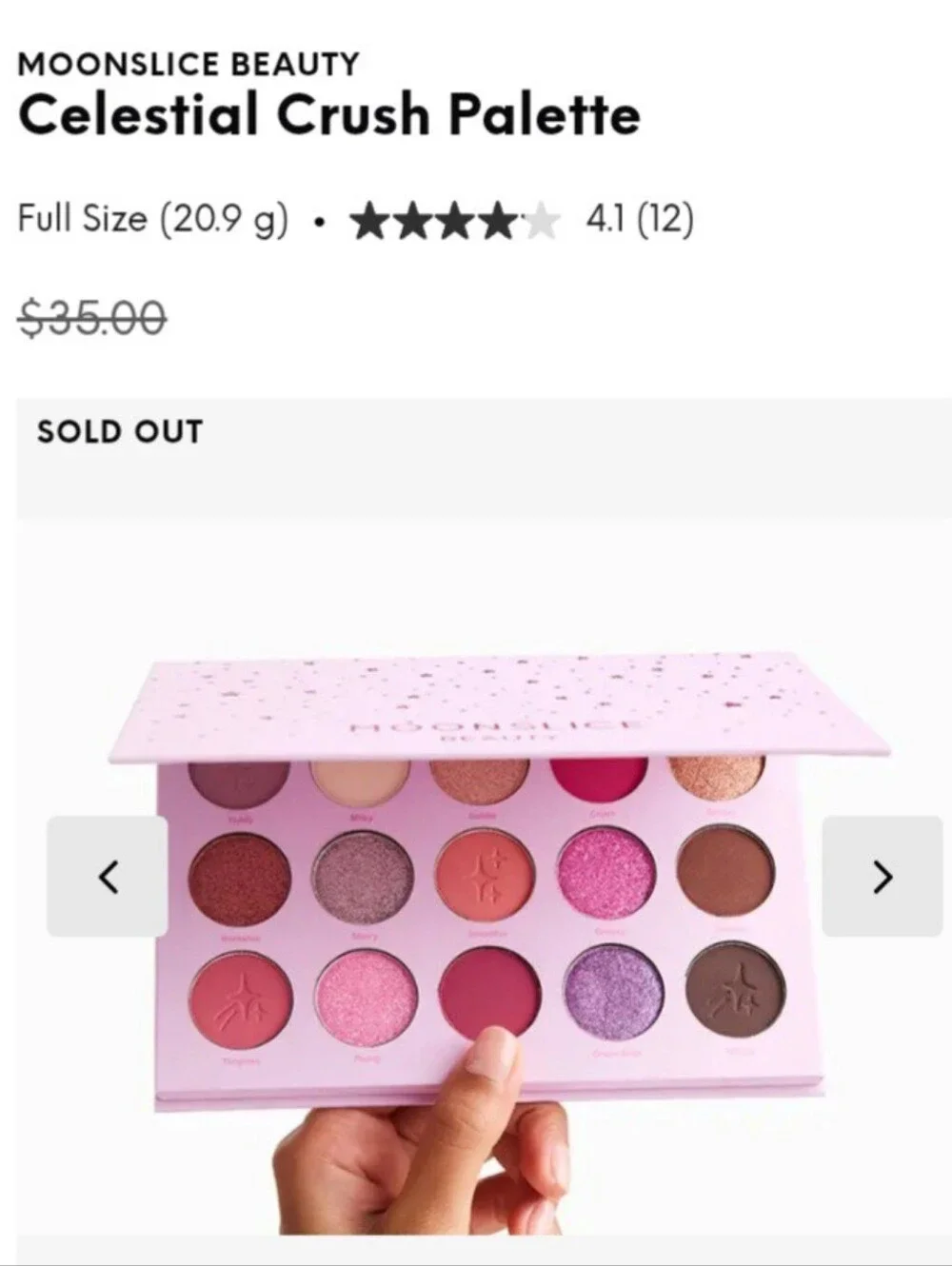 🎉2•$20/3•$28🎉 MOONSLICE BEAUTY Celestial Crush Eyeshadow Palette